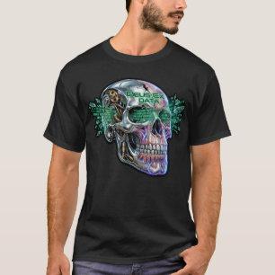 Conception de T-Shirt crâne Cyberpunk Deus Ex Data