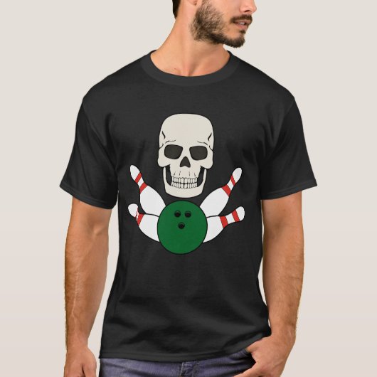 Conception de T-shirt crâne de bowling pour hommes (Devant)