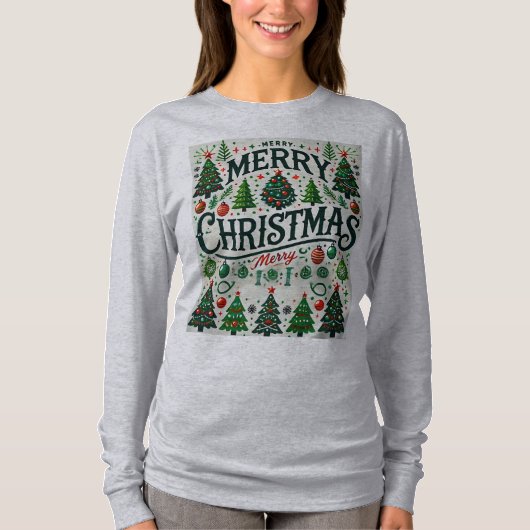Conception de T-Shirt d'Arbre de Noël Joyeux (Devant)
