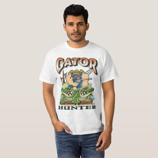Conception de T-shirt de chasseur d'alligator de (Devant entier)