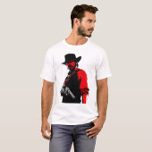conception de T-shirt de cow-boy contour rouge (Devant entier)