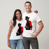 conception de T-shirt de cow-boy contour rouge (Unisexe)