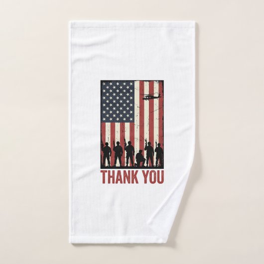 Conception de T-shirt de drapeau américain militai (Serviette à main)