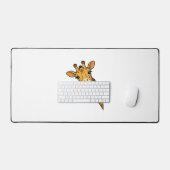 Conception de T-shirt de girafe qui regarde discrè (Clavier et souris)