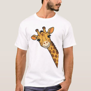 Conception de T-shirt de girafe qui regarde gravur