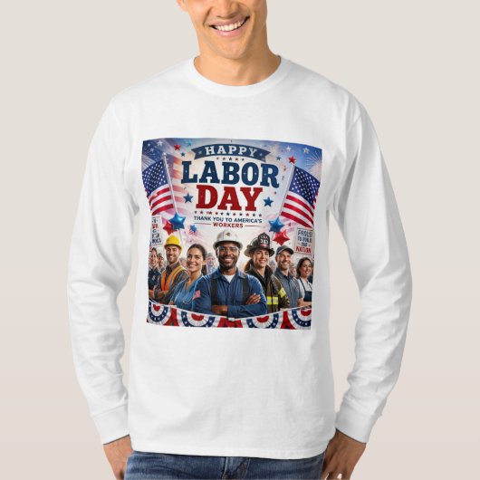 conception de t-shirt de journée du travail heureu (Devant)