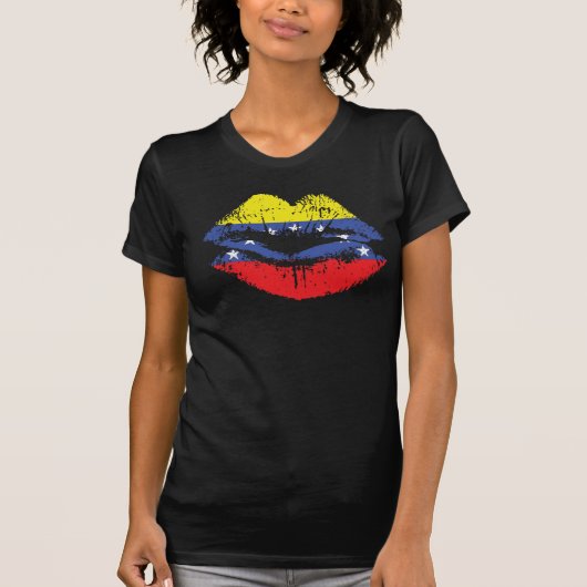 Conception de T-shirt de lèvres du Venezuela pour (Devant)