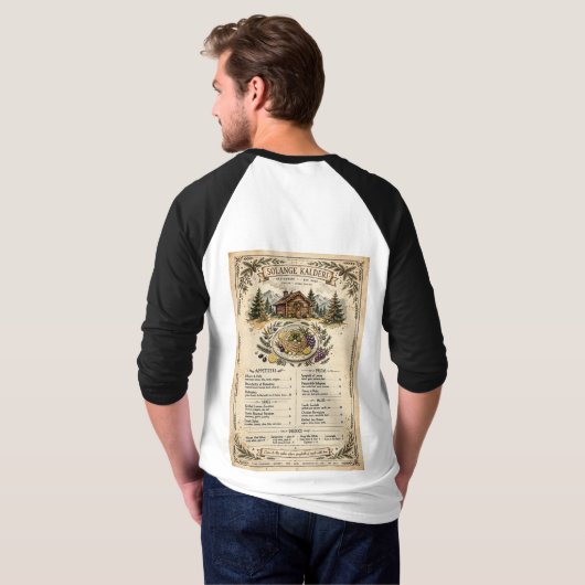 Conception de T-Shirt de Menu de Restaurant Solang (Dos entier)