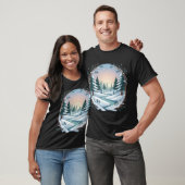 Conception de T-shirt de paysage forestier hiverna (Unisexe)