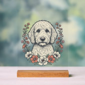 Conception de T-Shirt de Portrait de Chien Bouclé (Neutre)