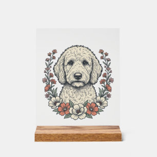 Conception de T-Shirt de Portrait de Chien Bouclé