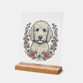 Conception de T-Shirt de Portrait de Chien Bouclé (Angle)