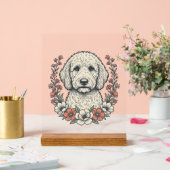 Conception de T-Shirt de Portrait de Chien Bouclé (Mariage)