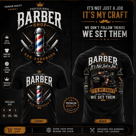 Conception de T-Shirt de Salon de Coiffure Profess