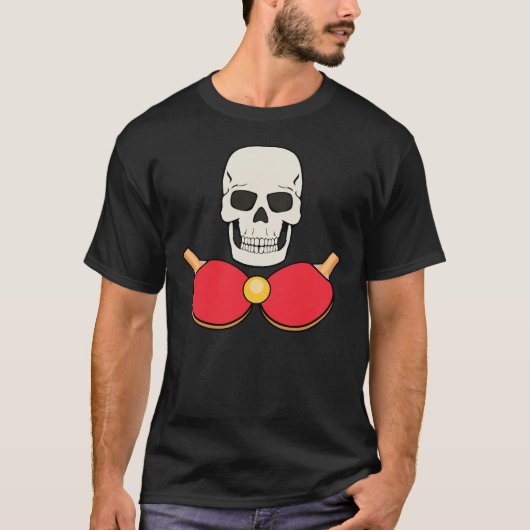 Conception de T-shirt de tennis de table crâne pou (Devant)