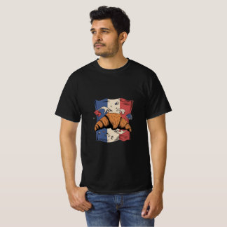 Conception de t-shirt drôle avec croissant et main