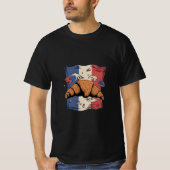 Conception de t-shirt drôle avec croissant et main (Devant)