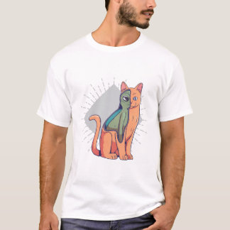 Conception de T-shirt drôle de chat Alien Sci-Fi