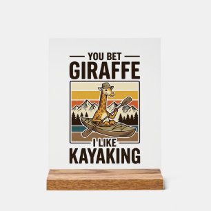 Conception de T-Shirt drôle vintage de kayak giraf