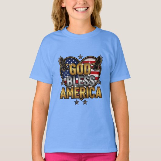 Conception de T-shirt esprit américain bénie avec (Devant)