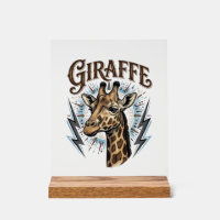 Conception de T-Shirt Foudre Girafe Gravée Vintage