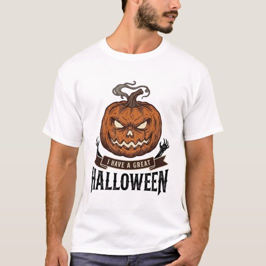 Conception de T-shirt gothique de citrouille Hallo (Devant)