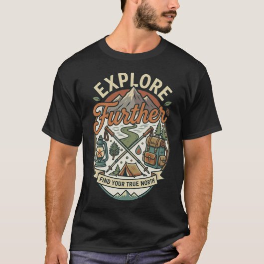 Conception de T-shirt graphique d'aventure en plei (Devant)