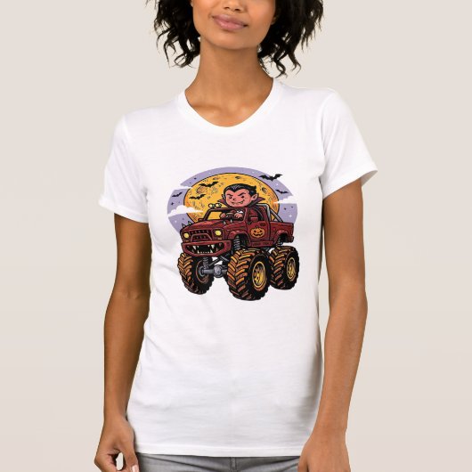 Conception de T-shirt Halloween de camion monstre  (Devant)