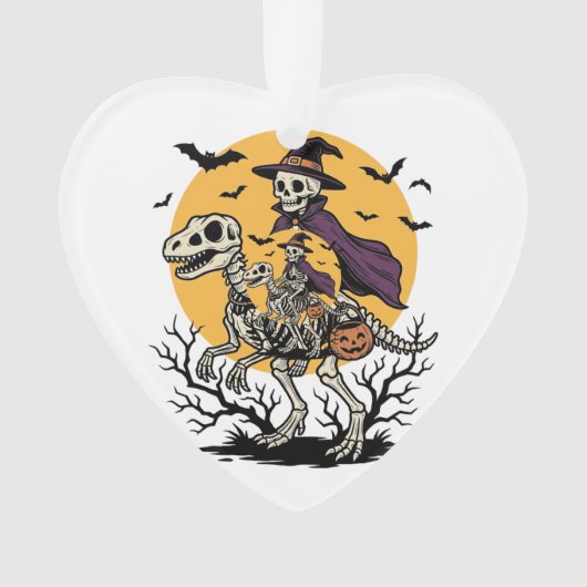 Conception de T-shirt Halloween dinosaure squelett (devant)