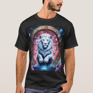 Conception de T-Shirt Lion Holographique Géométriq