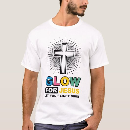 Conception de t-shirt lumière de croix chrétienne  (Devant)