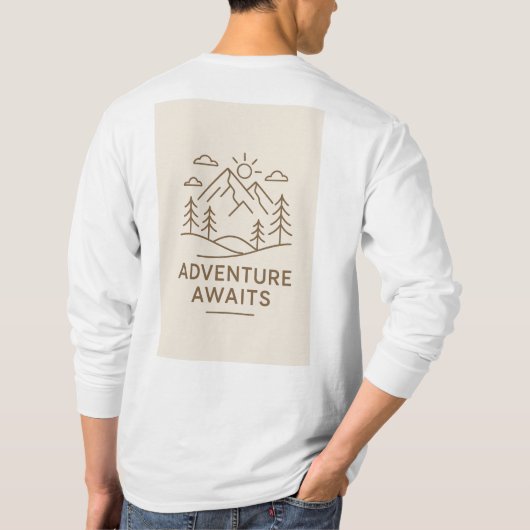 Conception de T-shirt Minimal Line-Art « L'Aventur (Dos)