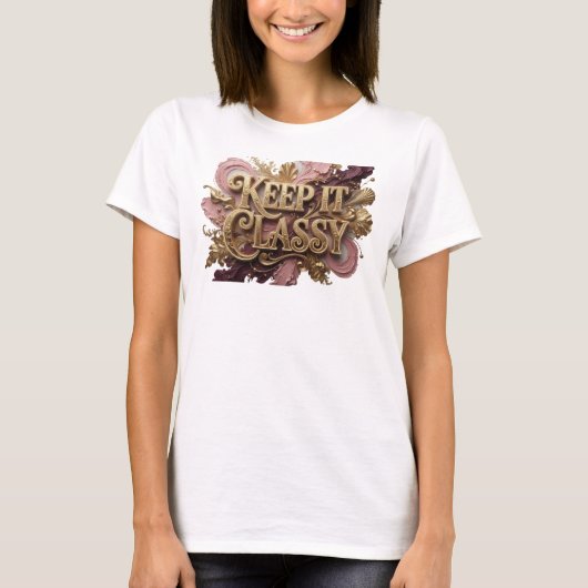 Conception de T-shirt Orange Edgy KEEP IT CLASSY (Devant)