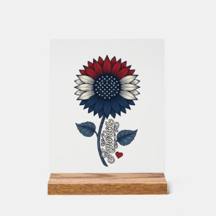 Conception de T-shirt patriotique Fleur de soleil 