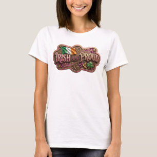 Conception de T-shirt Rose Foncé FIER D'ÊTRE IRLAN