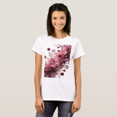 Conception de T-shirt ROSE PÉTALES D'ARGENT ÉPINGL (Devant entier)