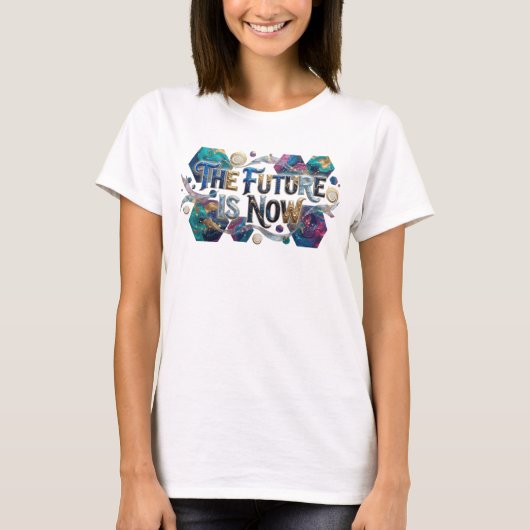 Conception de T-shirt sarcelle élégant LE FUTUR ES (Devant)