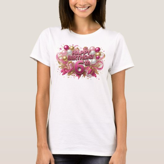 Conception de t-shirt Statement Rose HAPPY BIRTHDA (Devant)