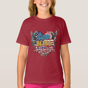 Conception de T-shirt USA Fort Dieu bénisse l'Amér