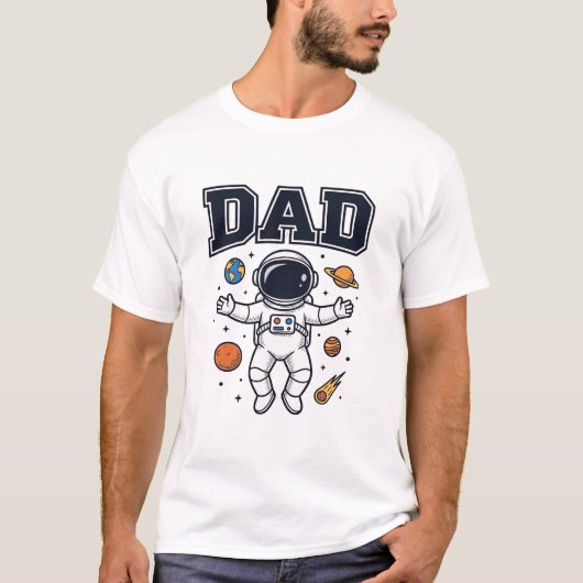 Conception de T-shirt Vector Space Astronaute Papa (Devant)
