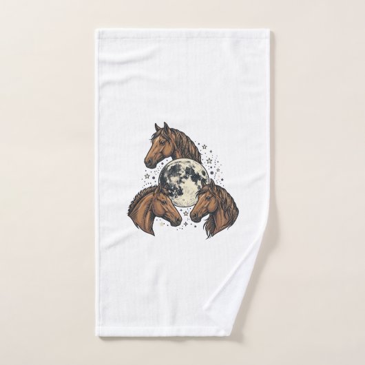 Conception de T-Shirt Vectoriel Cheval Lune Gravée (Serviette à main)
