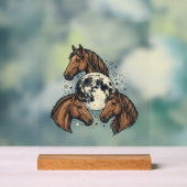 Conception de T-Shirt Vectoriel Cheval Lune Gravée (Neutre)