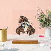 Conception de T-Shirt Vectoriel Cheval Lune Gravée (Mariage)