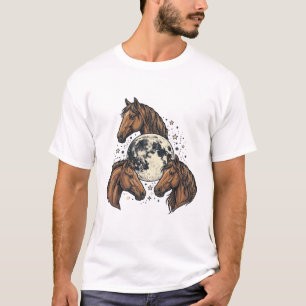 Conception de T-Shirt vectoriel de cheval de lune