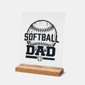 Conception de T-Shirt Vectoriel Papa Softball Vint (Angle)