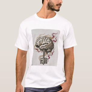 Conception de T-Shirt Vintage Clé de l'Esprit Cerv