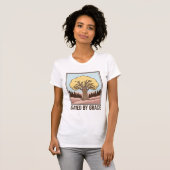 Conception de t-shirt vintage d'arbre chrétien sau (Devant entier)