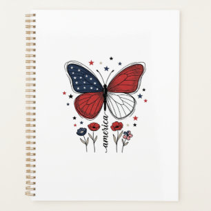 Conception de T-shirt vintage papillon patriotique