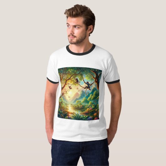 Conception de T-shirts en forêt enchantée (Devant entier)