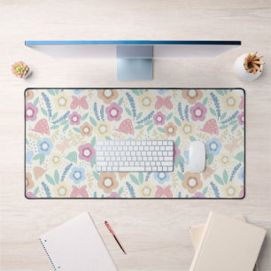 Conception de tapis de bureau botanique coloré